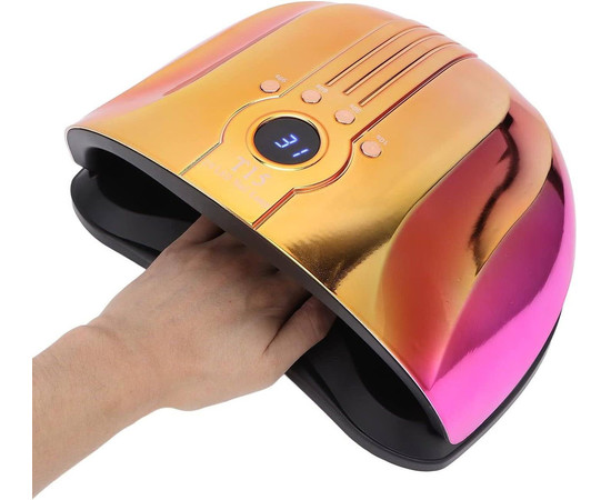 Зображення 6 UV/LED лампа T15 Chrom для манікюру та педикюру з дисплеєм та таймером, 160 Вт. Золото з рожевим