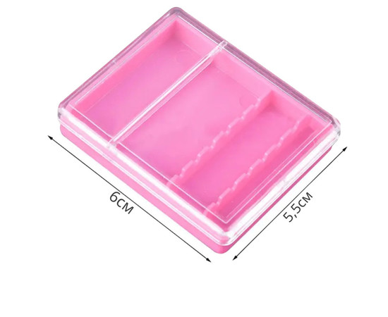 Зображення 2 Органайзер - контейнер для зберігання фрезерних насадок та барабанчиків (60х55мм.) рожевий