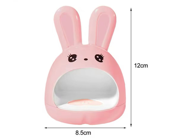 Зображення 4 Портативна міні лампа "Милий кролик" для сушіння нігтів, верхніх форм, гелевих типс, декору (на USB), 24 Вт. Рожевий