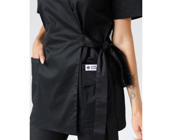 Изображение 4 Медицинский костюм женский Киото черный р. 50, "БЕЛЫЙ ХАЛАТ" 519-321-679, Размер: 50, Цвет: черный