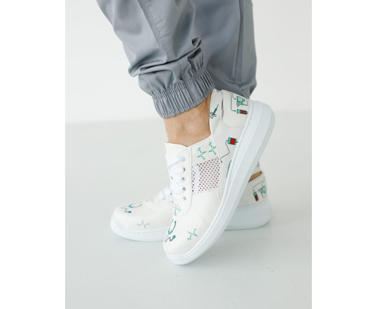 Изображение 2 Обувь медицинская женская кроссовки с открытой пяткой Phonendoscope Blue PU подошва р. 38, "БЕЛЫЙ ХАЛАТ" 347-324-933, Размер: 38, Цвет: phonendoscope blue