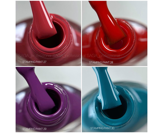 Зображення 2 Лак-фарба для стемпінгу Saga Professional Stamping Paint №30 атлантида, 8 мл , Колір: 30