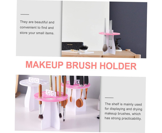 Зображення 3 Сушарка для пензлів для макіяжу кругла, рожева