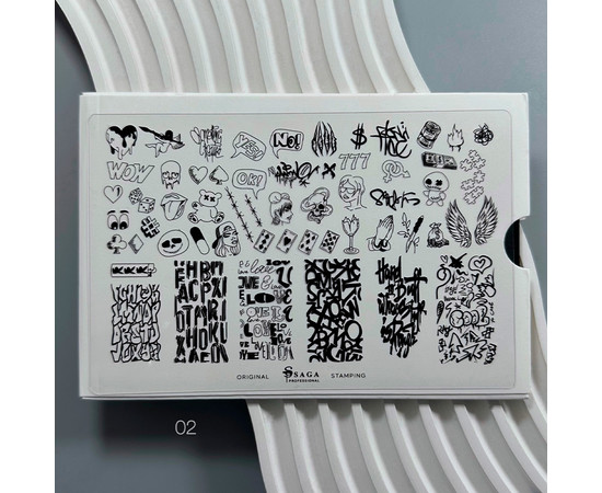 Изображение 2 Пластина для стемпинга Saga Professional №02 Graffiti