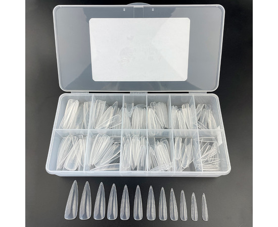 Зображення 2 Верхні форми для нарощування нігтів Saga Professional Almond, 240 шт