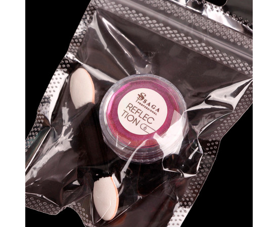 Зображення 3 Втирка дзеркальна для нігтів Saga Professional Reflection №06, 0.5 г, Об'єм (мл, г): 0.5, Колір: 06