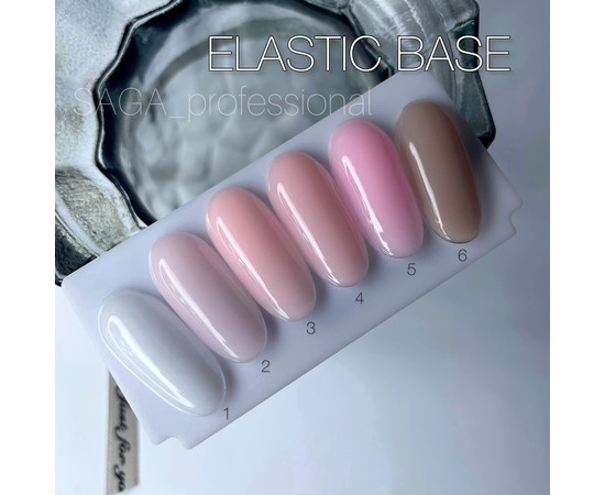 Зображення 5 Камуфлююча база для нігтів Saga Professional Elastic Base №02 молочно-рожевий, 30 мл, Об'єм (мл, г): 30, Колір: 02