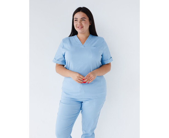 Зображення 3 Медичний костюм жіночий Марсель блакитний р. 60, "БІЛИЙ ХАЛАТ" 499-333-708, Розмір: 60, Цвет: блакитний