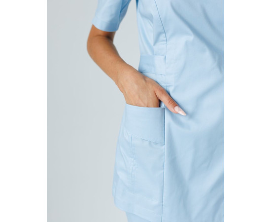 Зображення 6 Медичний костюм жіночий Кіото блакитний р. 52, "БІЛИЙ ХАЛАТ" 519-462-679, Розмір: 52, Цвет: лазурный