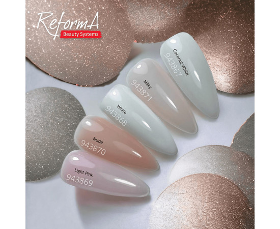 Зображення 2 Камуфлююча база для нігтів ReformA Cover Base Milky API, 10 мл, Об'єм (мл, г): 10, Колір: Milky