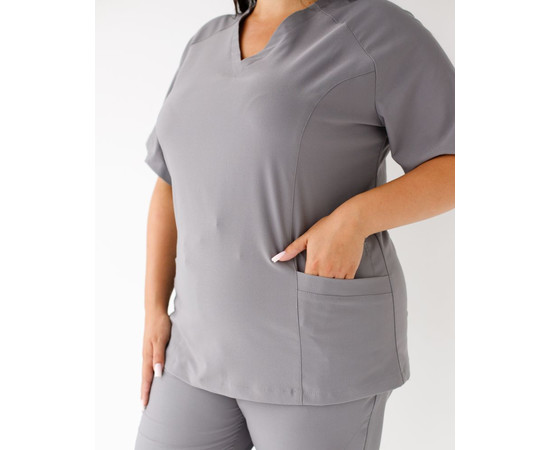Изображение 5 Медицинский костюм женский Аризона серый +SIZE р. 56, "БЕЛЫЙ ХАЛАТ" 505-328-924, Размер: 56, Цвет: серый