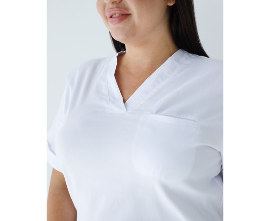 Зображення 4 Медичний костюм жіночий Марсель білий +SIZE р. 60, "БІЛИЙ ХАЛАТ" 499-324-708, Розмір: 60, Цвет: білий
