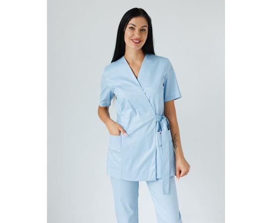 Зображення 4 Медичний костюм жіночий Кіото блакитний р. 54, "БІЛИЙ ХАЛАТ" 519-462-679, Розмір: 54, Цвет: лазурный