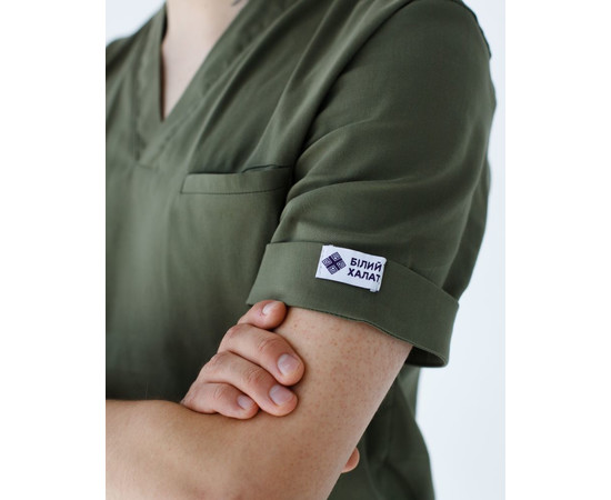 Зображення 5 Медичний костюм чоловічий Марсель хакі р. 48, "БІЛИЙ ХАЛАТ" 353-368-708, Розмір: 48, Цвет: хакі