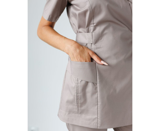 Изображение 4 Медицинский костюм женский Киото мокко р. 42, "БЕЛЫЙ ХАЛАТ" 519-421-679, Размер: 42, Цвет: мокко