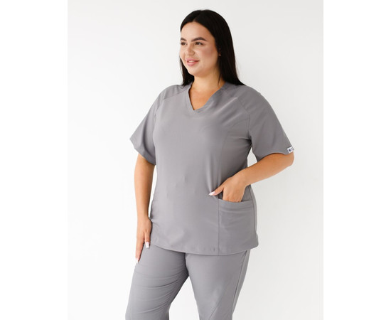 Изображение 3 Медицинский костюм женский Аризона серый +SIZE р. 60, "БЕЛЫЙ ХАЛАТ" 505-328-924, Размер: 60, Цвет: серый