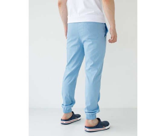 Изображение 2 Медицинские брюки мужские джоггеры стрейч голубые р. 56, "БЕЛЫЙ ХАЛАТ" 504-333-730, Размер: 56, Цвет: голубой