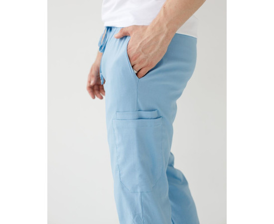 Изображение 5 Медицинские брюки мужские джоггеры стрейч голубые р. 50, "БЕЛЫЙ ХАЛАТ" 504-333-730, Размер: 50, Цвет: голубой