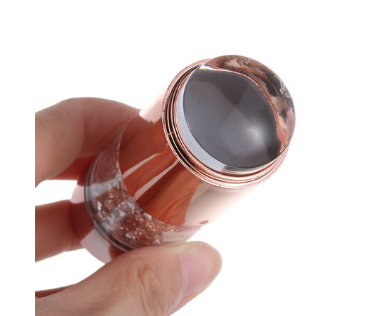 Зображення 3 Подвійний штамп для стемпінгу зі стразами + 2 скрапери (прозора та молочна подушечки) Помаранчевий зі сріблом