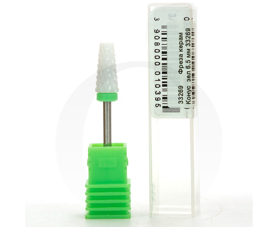 Зображення 2 Фреза керамічна зелена конус 6.5 мм, робоча частина 14 мм