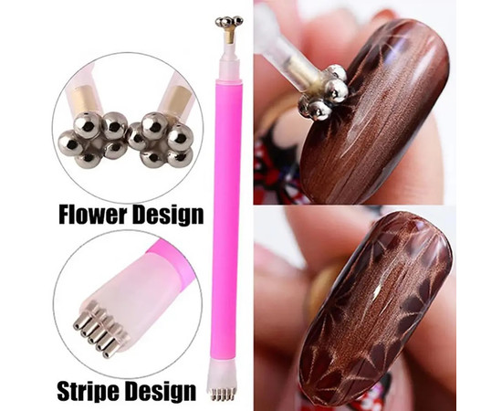 Зображення 6 Подвійна магнітна рука "Квітка" для гель-лаку "Котяче око"