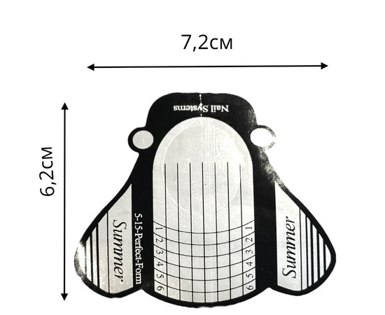 Зображення 3 Паперові форми "Срібна муха" (500 шт. в рулоні) для нарощування нігтів (6,2 х 7,2 см)