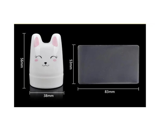 Зображення 4 Силіконовий штамп для стемпінгу "Зайчик" для дизайну нігтів. Зі скрапером і кришечкою.