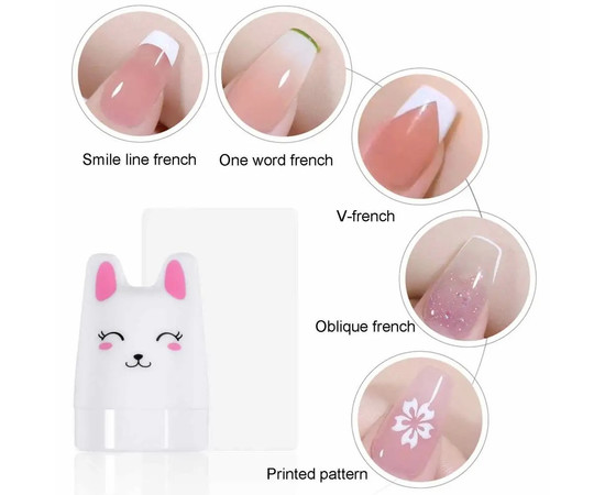 Зображення 5 Силіконовий штамп для стемпінгу "Зайчик" для дизайну нігтів. Зі скрапером і кришечкою.