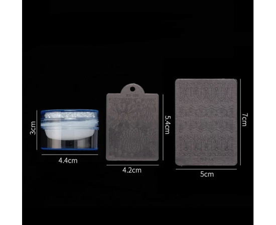 Зображення 4 Маленький стемпінг-штамп "Зефірка" - зі стразами та кришечкою, для дизайну нігтів Синій