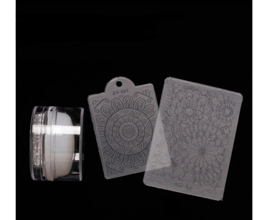 Зображення 2 Маленький стемпінг-штамп "Зефірка" - зі стразами та кришечкою, для дизайну нігтів Прозорий