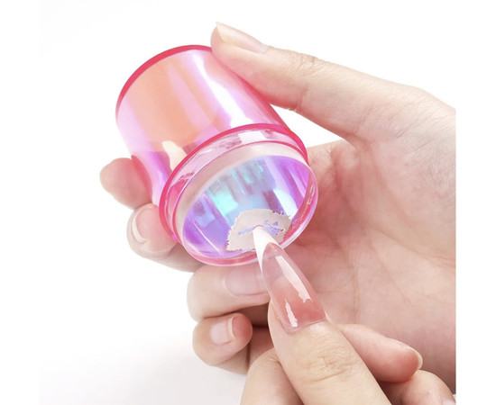 Зображення 3 Штамп для стемпінгу з "Хамелеон" + 2 скрапера (скребка) з різними візерунками Рожевий