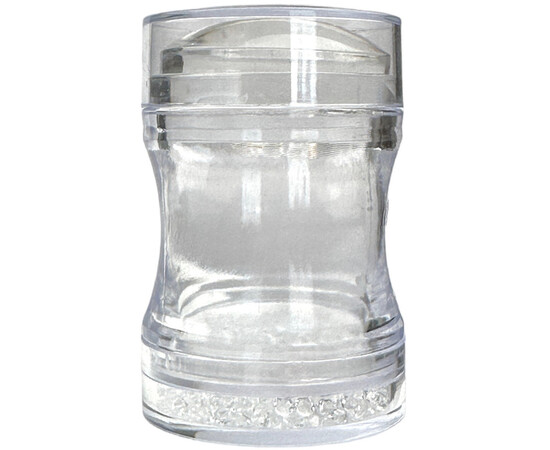 Зображення 2 Штамп для стемпінгу (для дизайну нігтів) зі стразами + 2 пластини з рандомним малюнком Прозорий