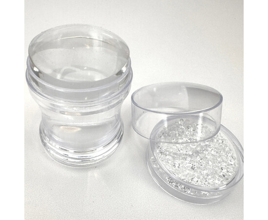 Зображення 3 Штамп для стемпінгу (для дизайну нігтів) зі стразами + 2 пластини з рандомним малюнком Прозорий