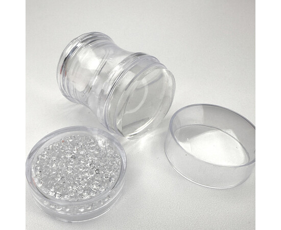 Зображення 4 Штамп для стемпінгу (для дизайну нігтів) зі стразами + 2 пластини з рандомним малюнком Прозорий