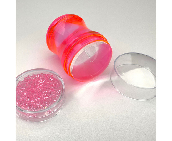 Зображення 3 Штамп для стемпінгу (для дизайну нігтів) зі стразами + 2 пластини з рандомним малюнком Рожевий