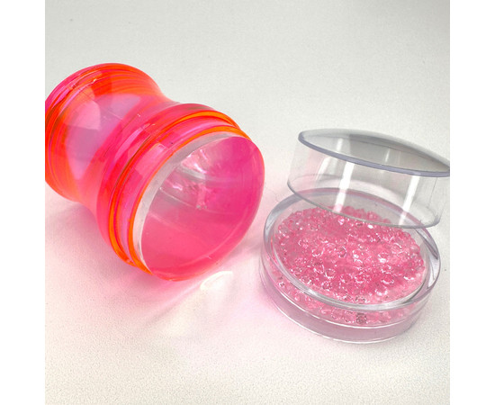 Зображення 4 Штамп для стемпінгу (для дизайну нігтів) зі стразами + 2 пластини з рандомним малюнком Рожевий