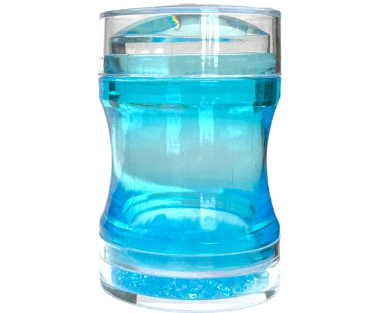 Зображення 2 Штамп для стемпінгу (для дизайну нігтів) зі стразами + 2 пластини з рандомним малюнком Блакитний