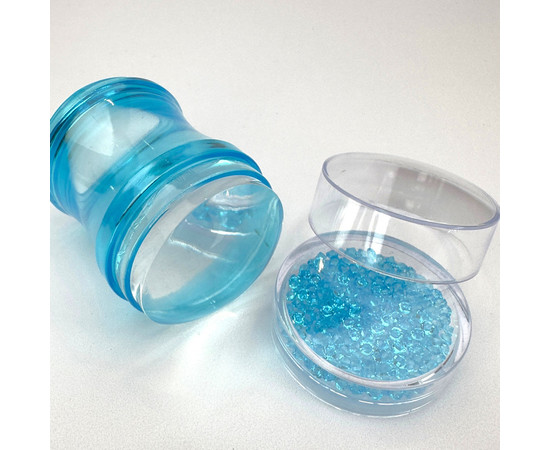 Зображення 4 Штамп для стемпінгу (для дизайну нігтів) зі стразами + 2 пластини з рандомним малюнком Блакитний