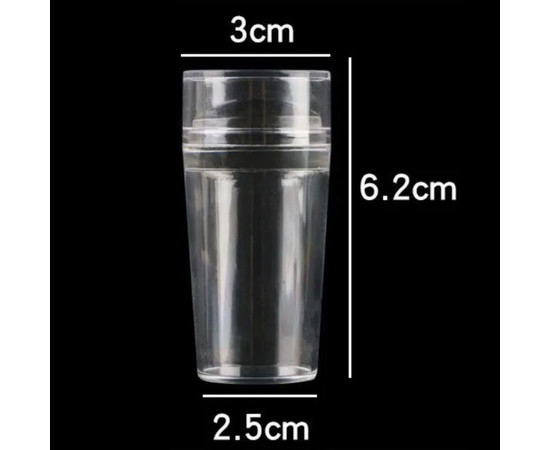 Зображення 2 Штамп для стемпінгу /для дизайну нігтів, з прозорою подушечкою +2 пластини з рандомним малюнком Прозорий