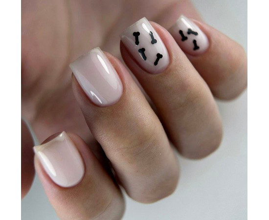 Зображення 4 Nails of the Day FUN! top 03 – прозорий топ без липкого шару з чорним арт-декором, 10 мл, Об'єм (мл, г): 10, Колір: 03