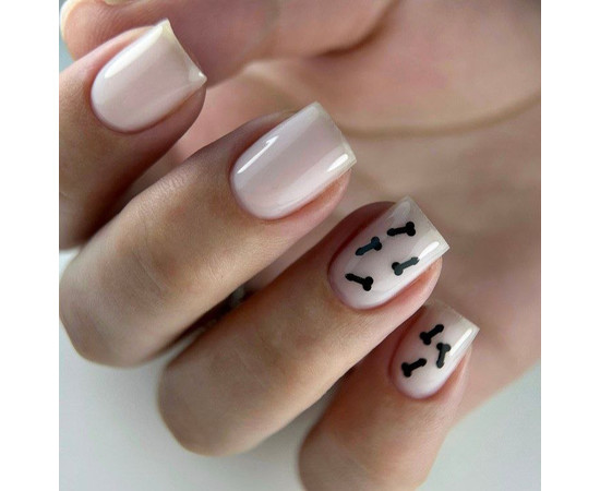 Зображення 3 Nails of the Day FUN! top 03 – прозорий топ без липкого шару з чорним арт-декором, 10 мл, Об'єм (мл, г): 10, Колір: 03