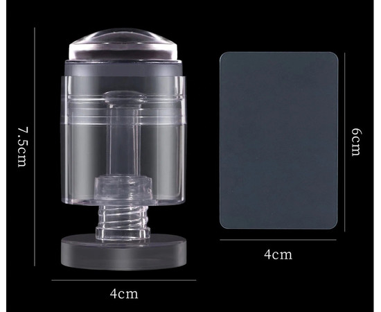 Зображення 3 Прозорий штамп для стемпінгу з поворотним механізмом для регулювання розміру малюнка + 1 скрапер - 451