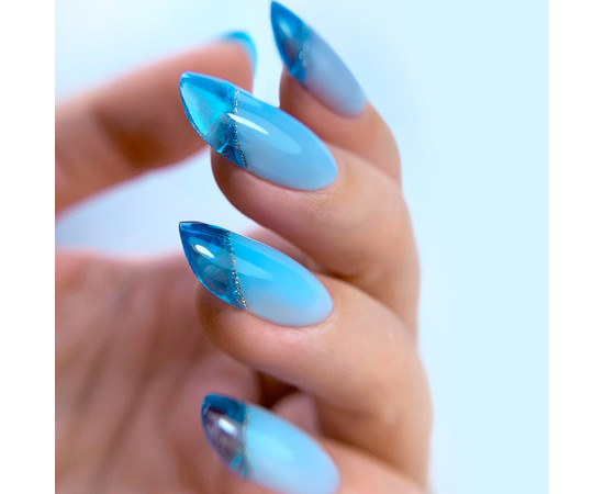 Изображение 3 Гель конструирующий для ногтей PNB UV/LED Strong Iron Gel 014 Сrystal Blue синий, 17 мл, Объем (мл, г): 17, Цвет: 14 Сrystal Blue