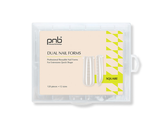 Зображення 2 PNB верхні форми для нарощування Dual Nail Forms PNB, Square, 120 шт.