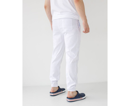 Изображение 2 Медицинские брюки мужские джоггеры стрейч белые р. 54, "БЕЛЫЙ ХАЛАТ" 504-324-730, Размер: 54, Цвет: белый