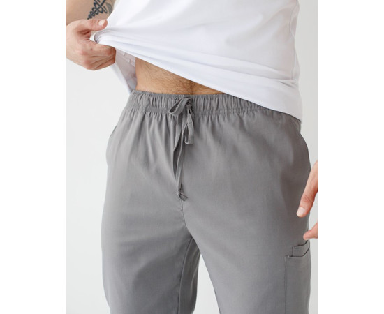 Изображение 6 Медицинские брюки мужские джоггеры стрейч серые р. 54, "БЕЛЫЙ ХАЛАТ" 504-328-730, Размер: 54, Цвет: серый