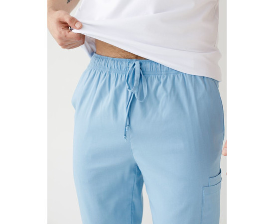 Изображение 4 Медицинские брюки мужские джоггеры стрейч голубые р. 50, "БЕЛЫЙ ХАЛАТ" 504-333-730, Размер: 50, Цвет: голубой