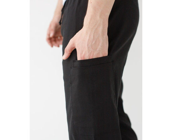 Зображення 6 Медичні штани чоловічі джоггери стрейч чорні р. 56, "БІЛИЙ ХАЛАТ" 504-321-730, Розмір: 56, Цвет: чорний