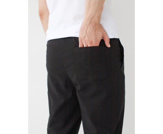 Изображение 4 Медицинские брюки мужские джоггеры стрейч черные р. 50, "БЕЛЫЙ ХАЛАТ" 504-321-730, Размер: 50, Цвет: черный