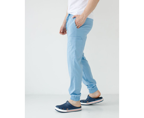 Зображення 3 Медичні штани чоловічі джоггери стрейч блакитні р. 54, "БІЛИЙ ХАЛАТ" 504-333-730, Розмір: 54, Цвет: блакитний